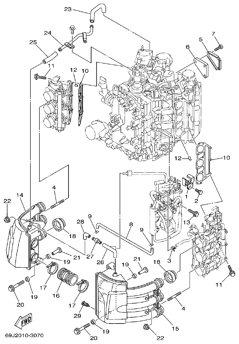 Yamaha A1 INTAKE parts diagram